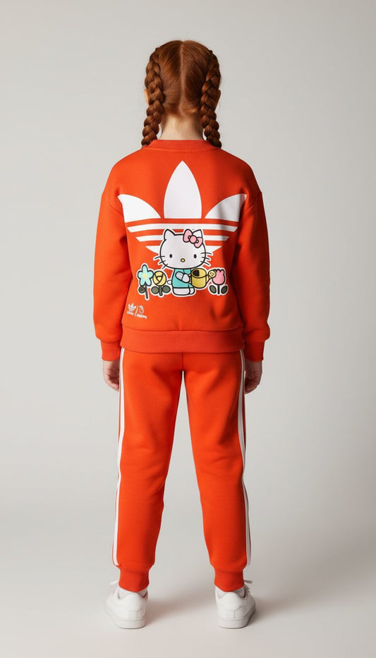 Hello Kitty Logo Printed Sports Tracksuit Set